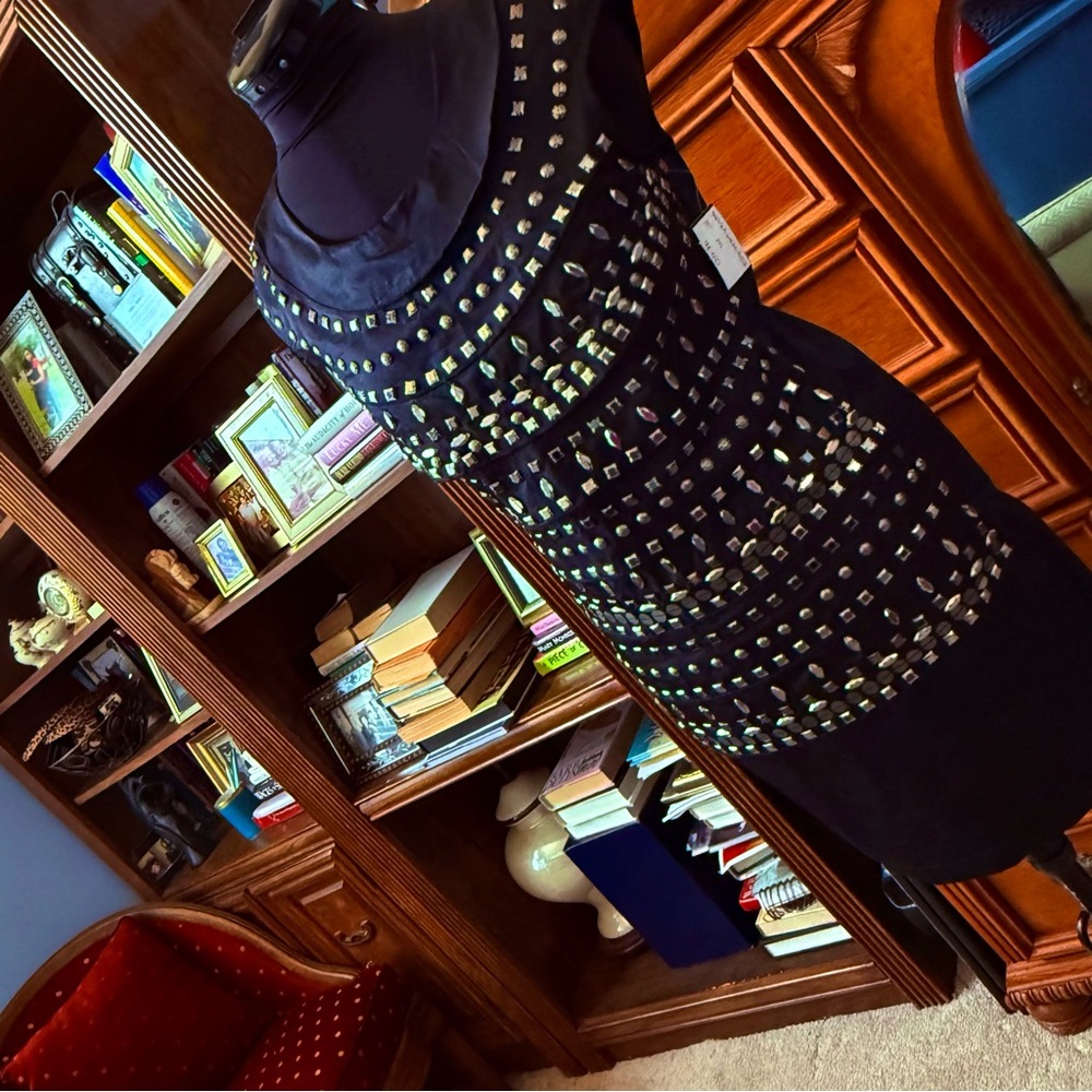 Black Studded Mini Dress by Black